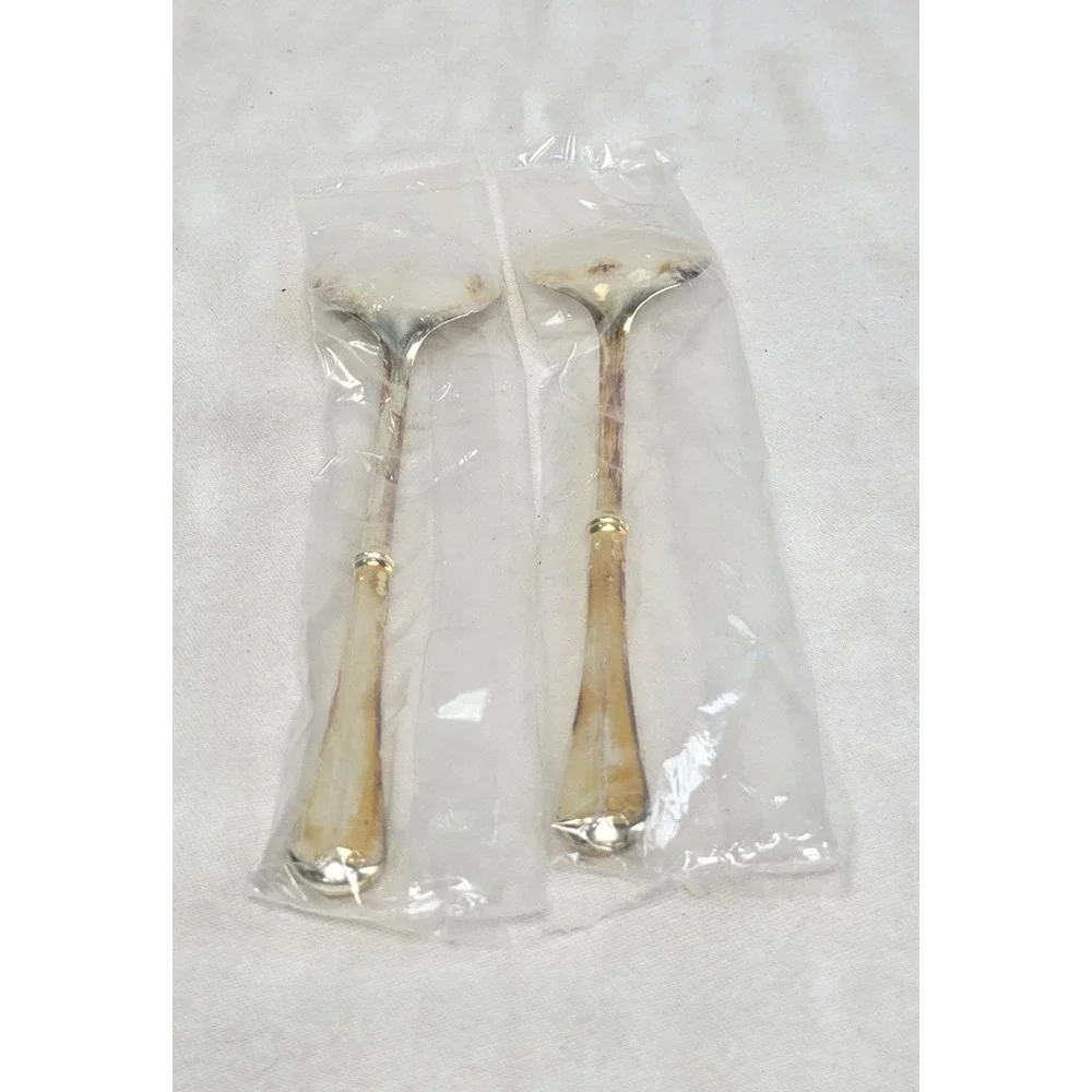 Salad Utensils Italy Marked‎ Silverplated Serving Spoon And Fork, Modern